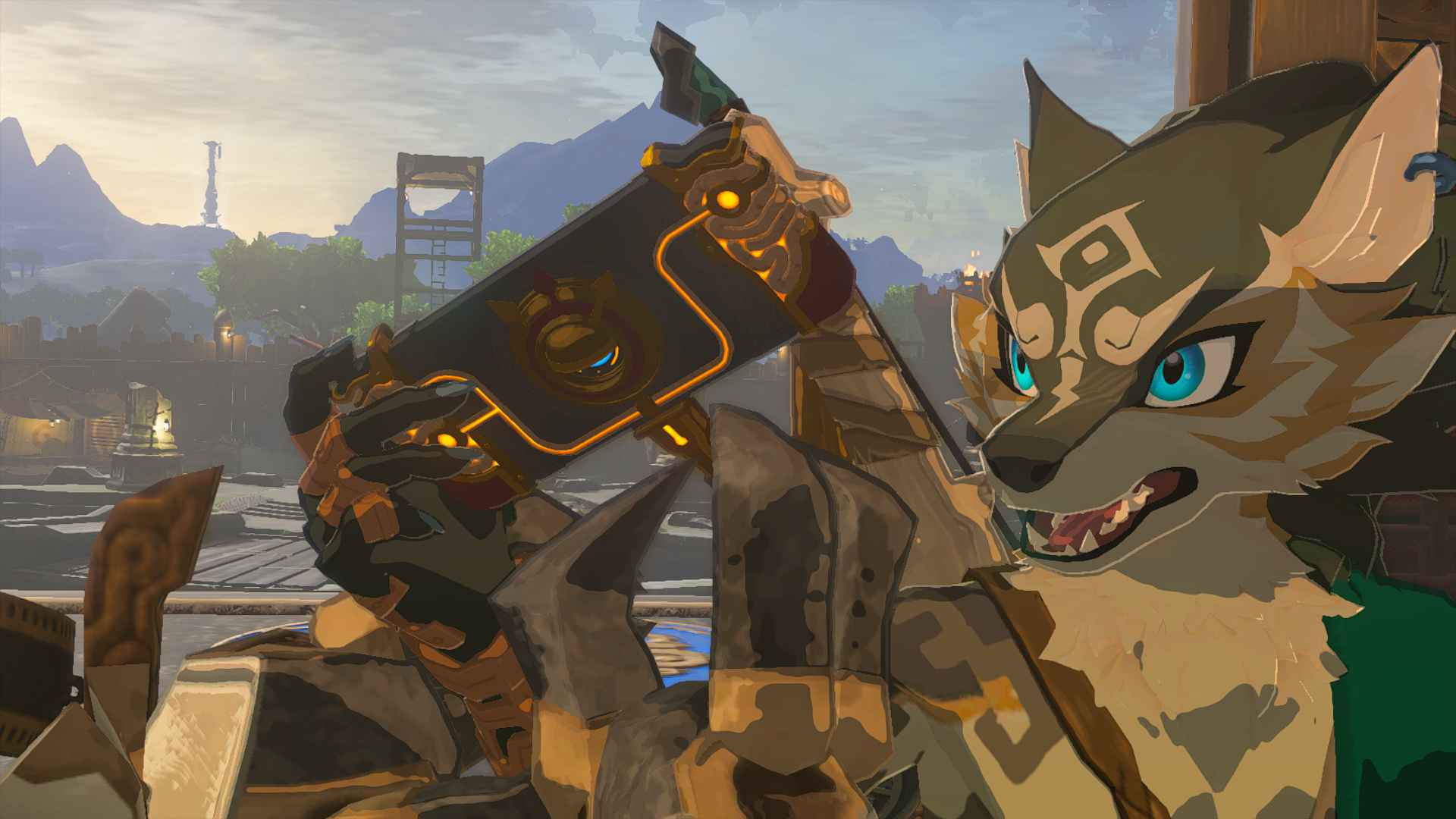Close-up of Link's face, surprised as he's being manhandled by a robot.